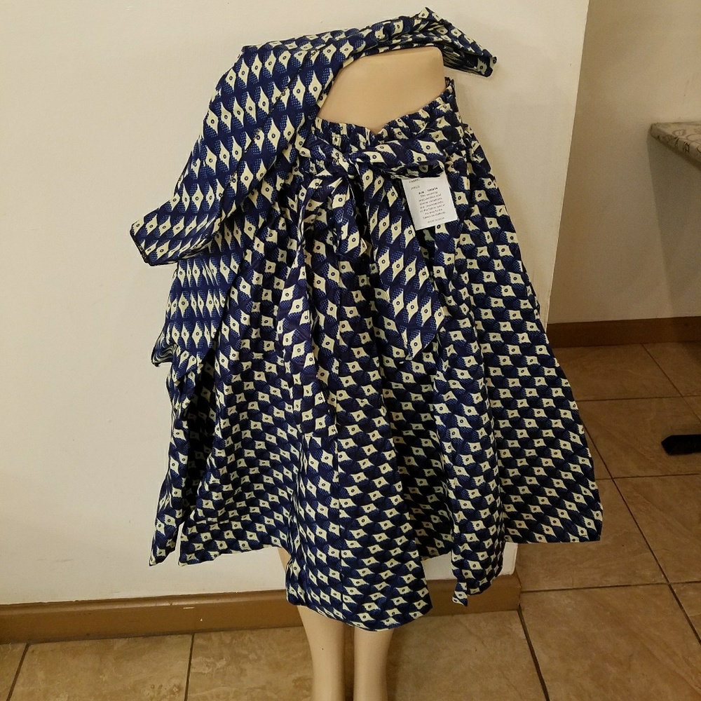 African print skirt.